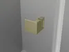 A close-up view of a brushed gold shower door handle. Produktbild-Vorschau