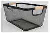 Drahtkorb mit Holzgriff schwarz 33x21x15cm | Dekorativer Produktbild-Vorschau 2
