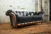 Strapazierfähige Chesterfield Couch Sofa Polster Microfaser Produktbild-Vorschau 5
