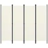 vidaXL Divisorio 4 pezzi bianco crema 200x180 cm - Divisori Anteprima dell’immagine prodotto 2