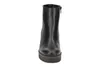 A black ankle boot with a platform sole is shown from the front on a white background. Produktbild-Vorschau