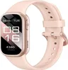 A pink smartwatch with a rose gold casing is shown against a white background. Produktbild-Vorschau