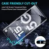 A smartphone screen protector is shown at an angle, with text and graphics overlaid. Produktbild-Vorschau