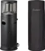 A black patio heater and its black cover are shown side-by-side against a white background. Produktbild-Vorschau
