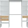 Kleiderschrank Worland,  196 x 40 x 187 cm,  Weiß und Eiche Produktbild-Vorschau 4