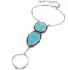 Damen Boho Retro Promi Türkis Sklavenkette Ring Armband Produktbild-Vorschau 1