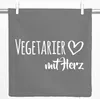 Huuraa Kissenbezug Vegetarier mit Herz 40x40cm Steel Grey Produktbild-Vorschau 1