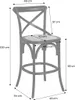 Sgabello da bar bistrot in legno vintage, Bianco Anteprima dell’immagine prodotto 5