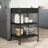 vidaXL Kuchyňský vozík černý 60x48x89,5 cm materiál na bázi Náhled obrázku produktu 4