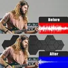 A man playing a guitar in a studio setting, with before and after sound wave graphics illustrating the effect of acoustic panels. Produktbild-Vorschau
