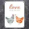Hühner Metallschild in 15x20 cm mit Spruch Love is in the Produktbild-Vorschau 2
