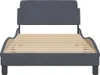 vidaXL Bettgestell "Dover" Dunkelgrau 100x200 cm Samt Produktbild-Vorschau 4