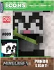 The image shows the packaging of a Minecraft Panda Light, featuring pixelated graphics of a panda and bamboo. Náhled obrázku produktu