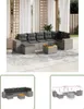 The Living Store 8-tlg. Garten-Sofagarnitur mit Kissen Grau Produktbild-Vorschau 1