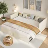 ProximaX Beige-Samt-Ausziehsofa-Bett mit Produktbild-Vorschau 8