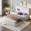 Letto imbottito 180x200cm, letto a molle con rete Anteprima dell’immagine prodotto 2
