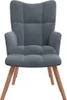 vidaXL Poltrona relax con sgabello in velluto grigio scuro Anteprima dell’immagine prodotto 2