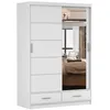 Schwebetürenschrank Kleiderschrank 150 cm Weiß/Weiß matt Produktbild-Vorschau 5