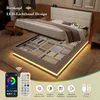 LVHOM čalouněná postel 180x200cm s LED a USB, manželská Náhled obrázku produktu 6
