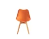 A single orange chair with wooden legs, viewed from the back, isolated on a white background. Anteprima dell’immagine prodotto