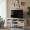 Lowboard OSLO Meuble TV Blanc / Chêne structuré Voir les images du produit 12