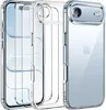 A clear protective case for an iPhone is shown, with multiple cases layered to demonstrate the product. Produktbild-Vorschau