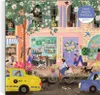 A vibrant street scene with a flower shop, people, and vehicles. Anteprima dell’immagine prodotto