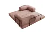 A rose-colored sofa with a bed function is shown from a slightly elevated angle on a white background. Produktbild-Vorschau