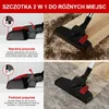 Collage showing a vacuum cleaner brush attachment in two different modes for different floor types, with instructional text. Podgląd zdjęcia produktu