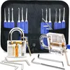 A lockpicking set with various tools and transparent practice locks. Podgląd zdjęcia produktu
