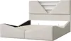 UnboxG Bekledingsbed 140x200 cm Beige Fluweel – Hydraulisch Productafbeelding-voorbeeld 11