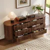 Merax Sideboard mit 6 Schubladen, Kommode Lamellen Design Produktbild-Vorschau 2