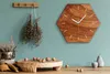 Uhr hexagonal 40 cm Glas Geräuschlos weiße Zeiger - Holz Produktbild-Vorschau 2