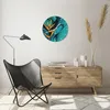 Wanduhr - Rund - Glasuhr - Blumen Tropen Blätter - 40x40cm Produktbild-Vorschau 6