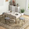 HOMCOM 4er-Set Esszimmerhocker Stapelbar Esszimmerstühle Produktbild-Vorschau 8