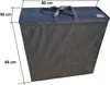 A black storage bag with dimensions indicated by lines and text. Produktbild-Vorschau