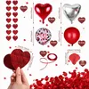 31-teiliges Valentinstag-Deko-Set mit Herzballons & Rosenblättern Productafbeelding-voorbeeld