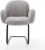 DELIFE Freischwinger Nube-Flex mit Armlehnen Cord Produktbild-Vorschau 2