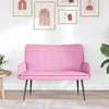 vidaXL dvojmiestna pohovka ružová 115 x 61 x 87 cm látková Náhľad obrázku produktu 3