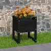 vidaXL Pflanzkübel Schwarz 40x40x52,5 cm Massivholz Kiefer Produktbild-Vorschau 2