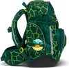 A side view of a green backpack with a geometric pattern. Produktbild-Vorschau