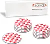 A product shot of adhesive magnetic mounts with a white box in the background. Produktbild-Vorschau