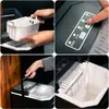 Collage of four images showing different aspects of using a portable ice maker. Náhled obrázku produktu