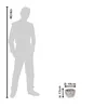 A silhouette of a person is shown next to a small pot with dimensions indicated. Náhled obrázku produktu