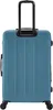 A blue suitcase with a retractable handle and wheels. Produktbild-Vorschau