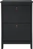 Schuhschrank Hayet Schwarz 54x92x18 cm mit 2 Kipp-Klappen Produktbild-Vorschau 1