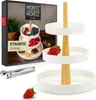 Moritz & Moritz Etagere rund weiß mit Holz Produktbild-Vorschau 1