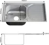 Diagrams and measurements of a kitchen sink. Anteprima dell’immagine prodotto
