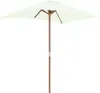 Parasol avec mât en bois 150 x 200 cm Sable Voir les images du produit 14
