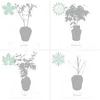 A collage showing a plant's growth through the four seasons: Spring, Summer, Fall, and Winter. Each season is depicted with a silhouette of the plant in a pot, accompanied by a seasonal icon (flower, sun, leaf, snowflake). Produktbild-Vorschau